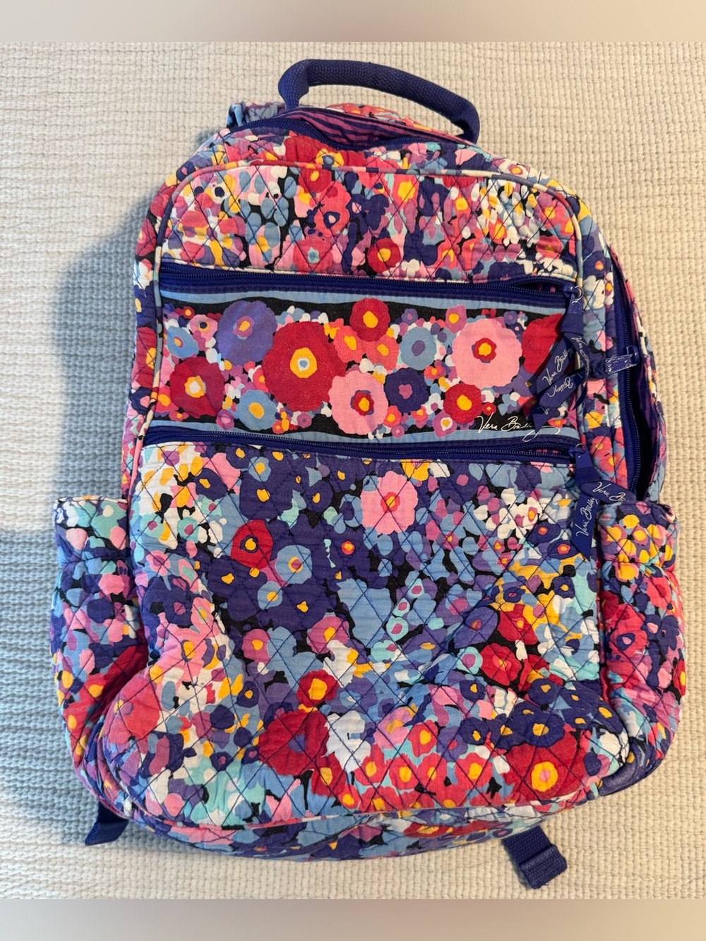 Vera Bradley Quilted Campus/Student Backpack in Lilly Bell Floral Print